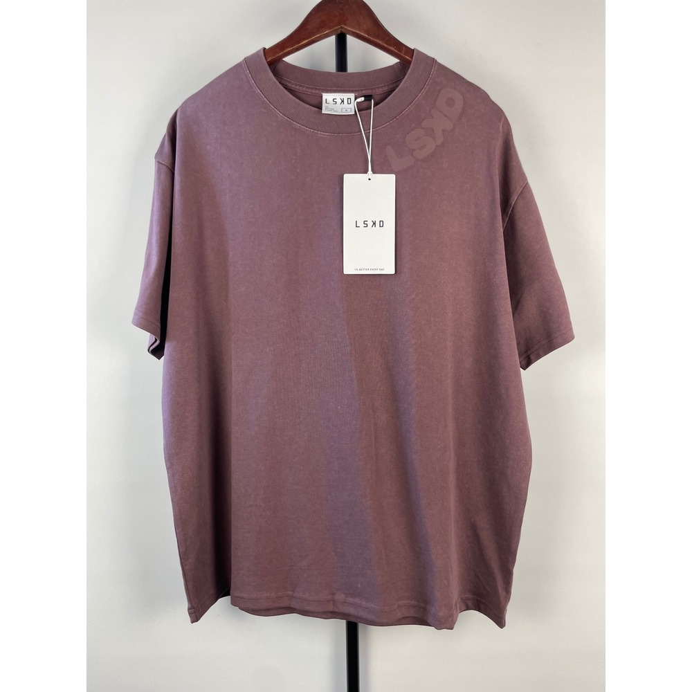 LSKD Offset Heavyweight Unisex Oversized SS Tee Plum Mauve Cotton Shirt S